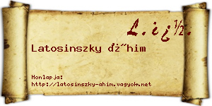 Latosinszky Áhim névjegykártya